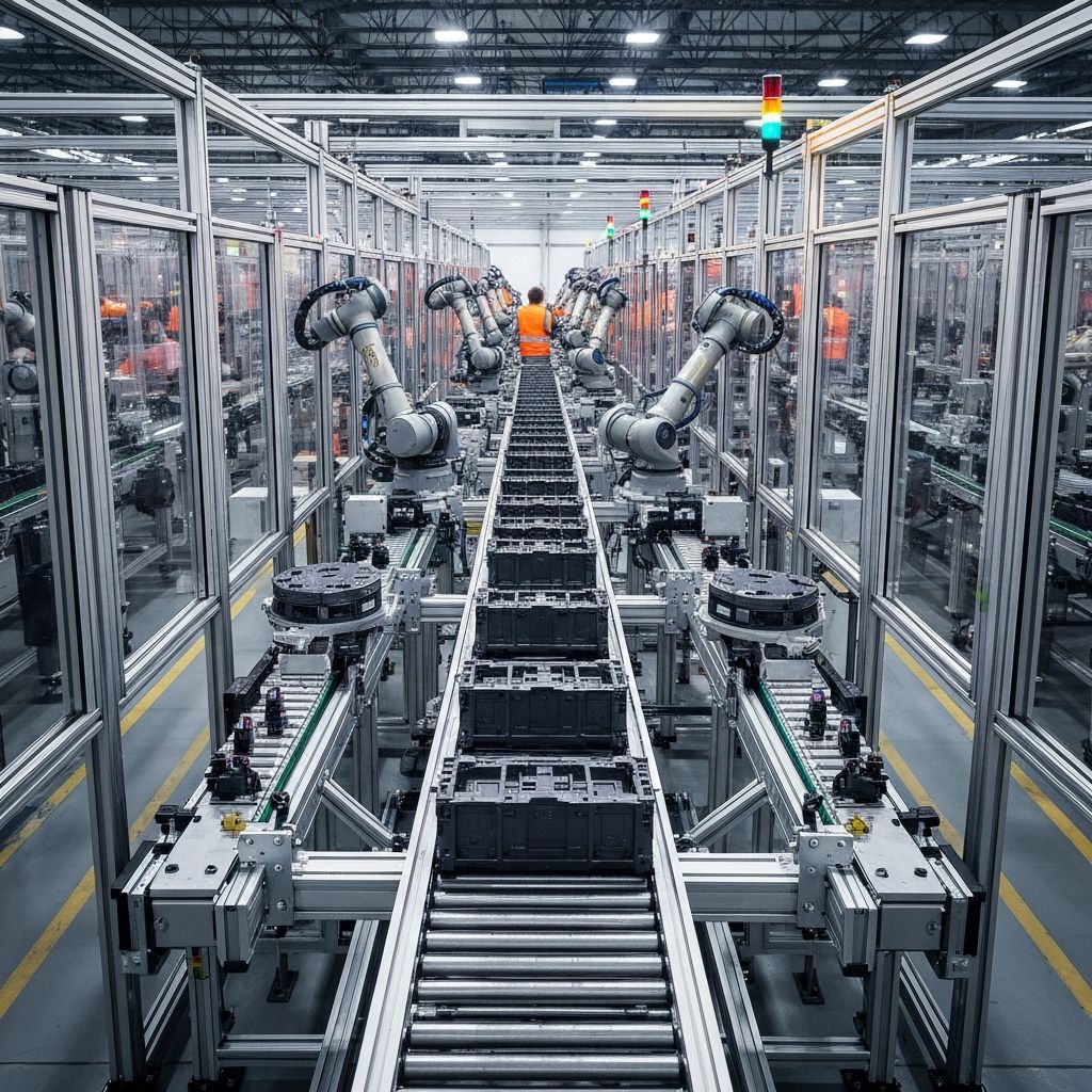 Przenośnik taśmowy w zautomatyzowanej linii produkcyjnej