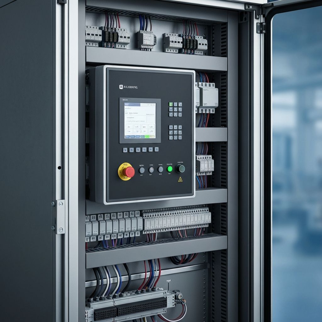 Szafa sterownicza ze sterownikiem PLC i aparaturą elektryczną